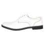 Pantofi Derby bărbați albi din piele naturală cu talpă neagră GKR103AB